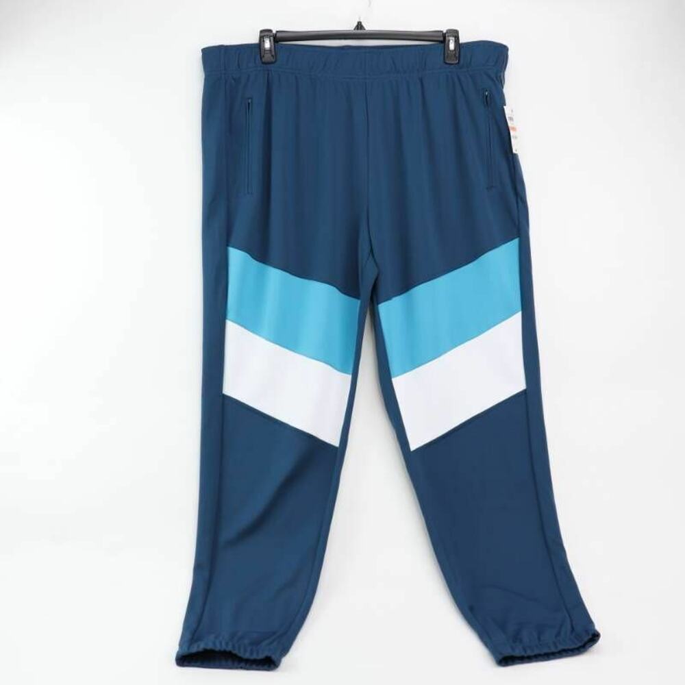 Ideology Mens Track Pants Blue Colorblock Zip Pockets Elastic Waist‎ 3XL New